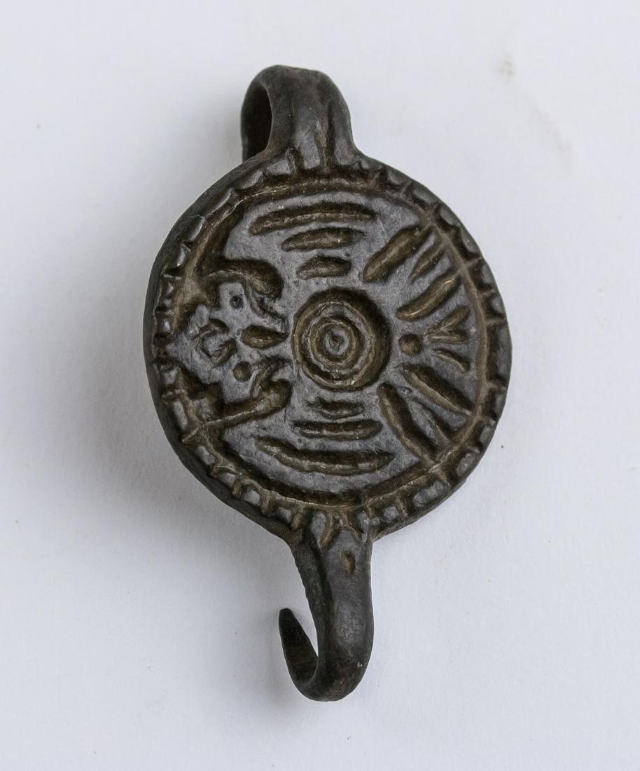 10-12th Century Viking Bronze Round Bird Pendant (1 of 3)