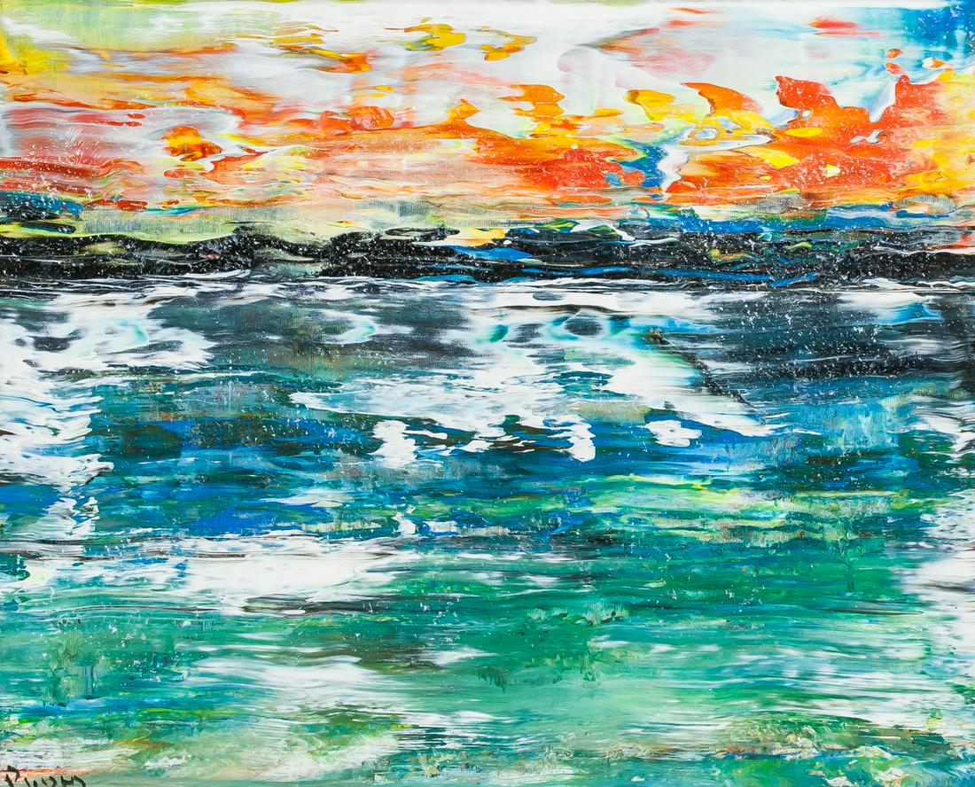 Andrew Plum British "Afternoon Reflections" Oil (1 of 6)