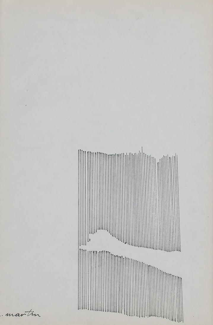 Agnes Martin American-Canadian Abstract Ink Paper (1 of 5)