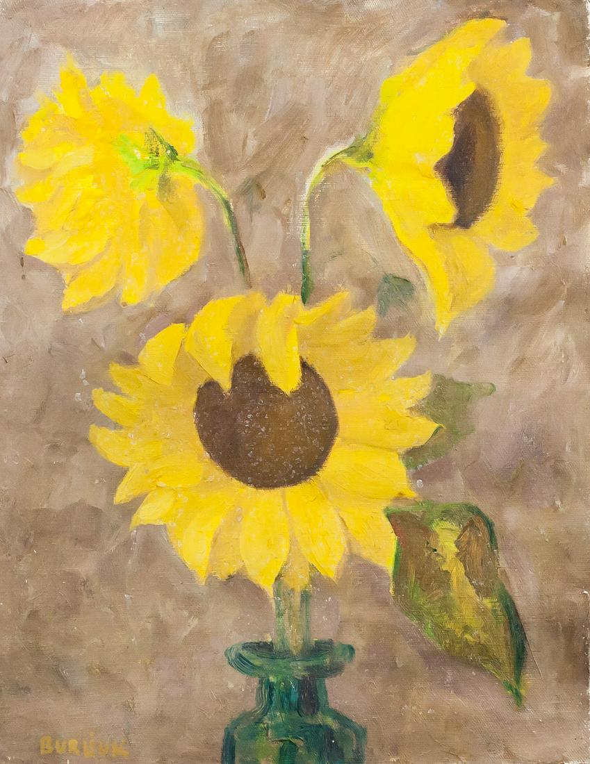 David Burliuk Russian Modernist OOC Sunflower (1 of 8)