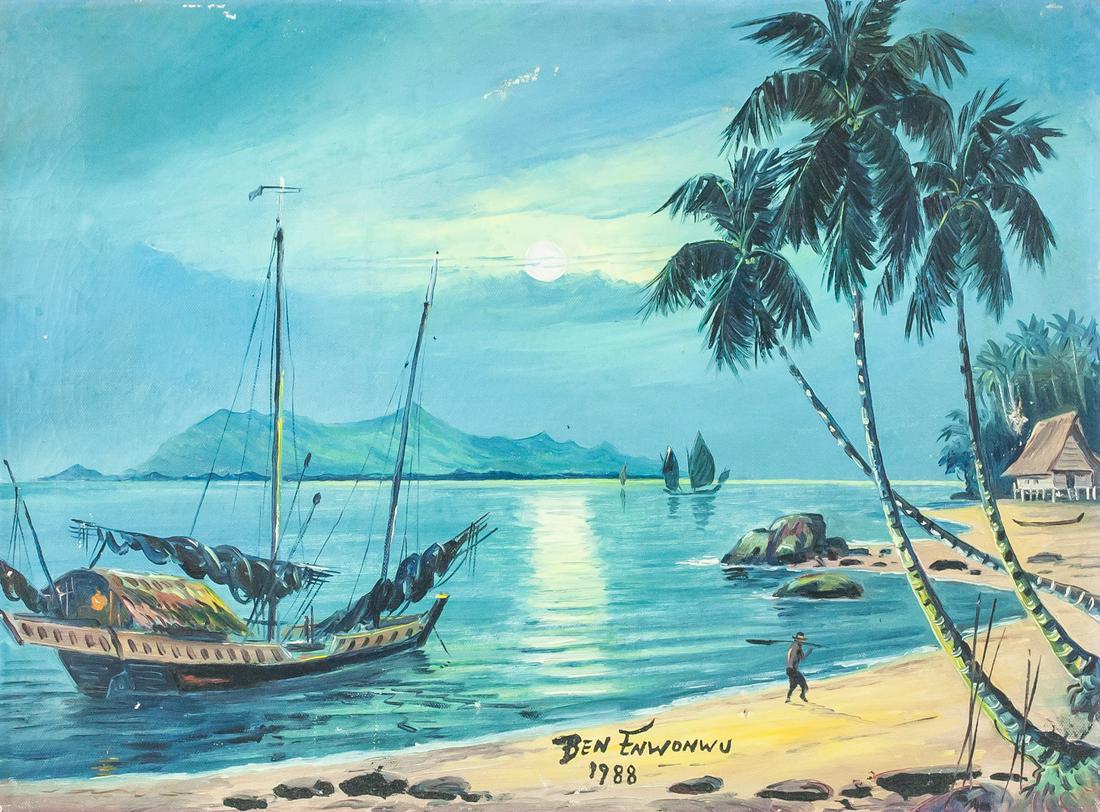 Ben Enwonwu Nigerian Oil on Canvas Galery Beyeler (1 of 11)