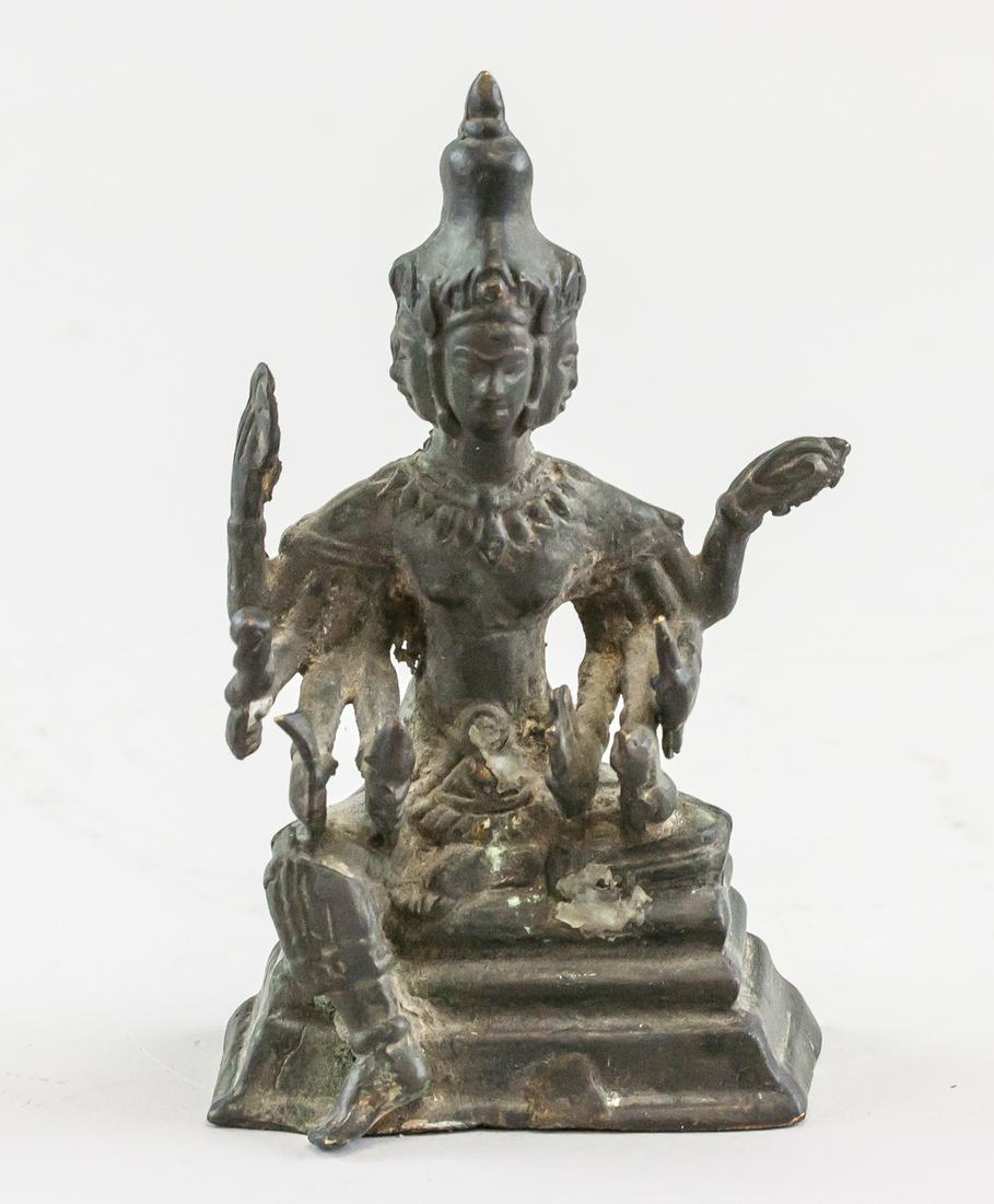 Tibetan Brzone Four-Face and Eight-Hand Deity Stat (1 of 5)