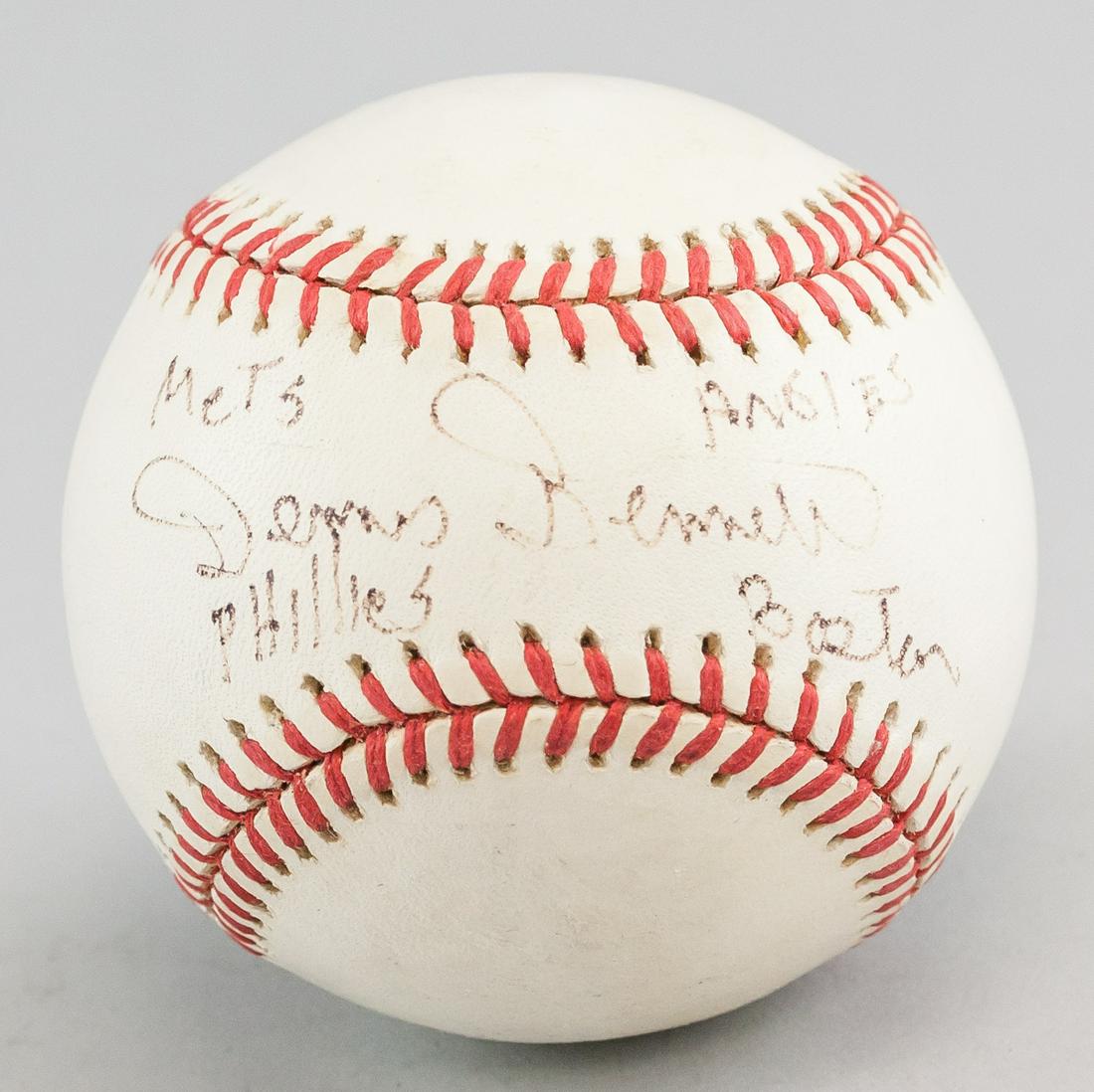 Dennis Benett 1939-2012 US Autographed Baseball: An autographed MLB Rawlings baseball. Hand signed Dennis Bennett (1939-2012, American). Dennis John Bennett was an American professional baseball starting pitcher who played Major League Baseball for