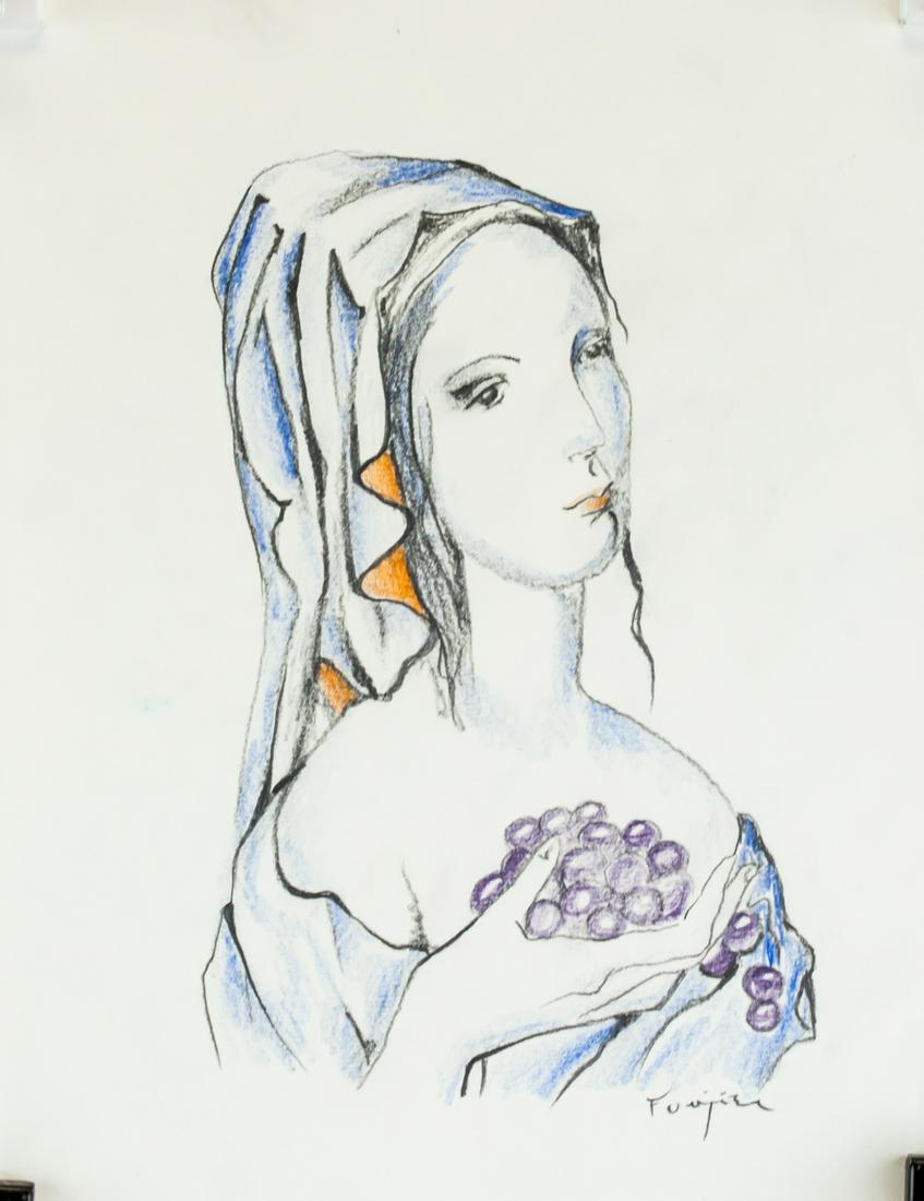 Leonard Foujita French-Japanese Pencil on Paper (1 of 8)