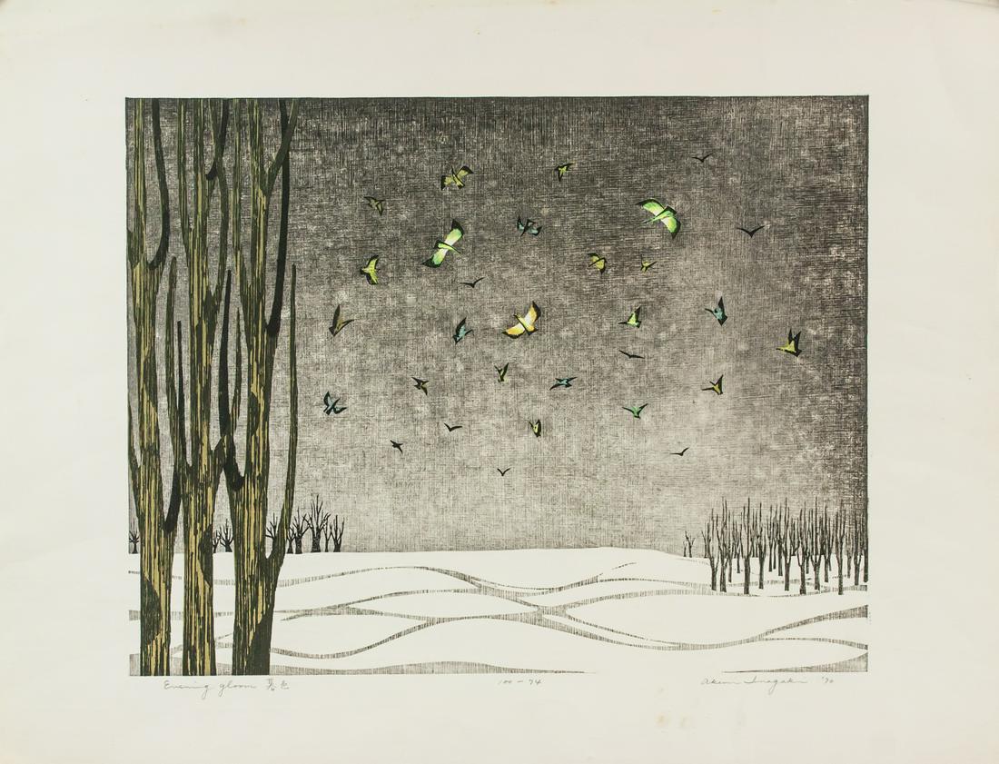 Akemi Inagaki b. 1933 Japanese Woodblock on Paper (1 of 10)