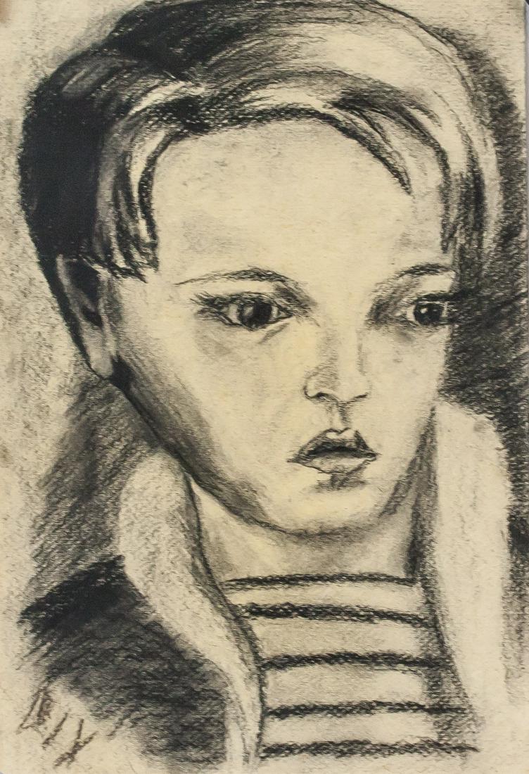 Otto Dix German Modernist Charcoal on Paper (1 of 5)