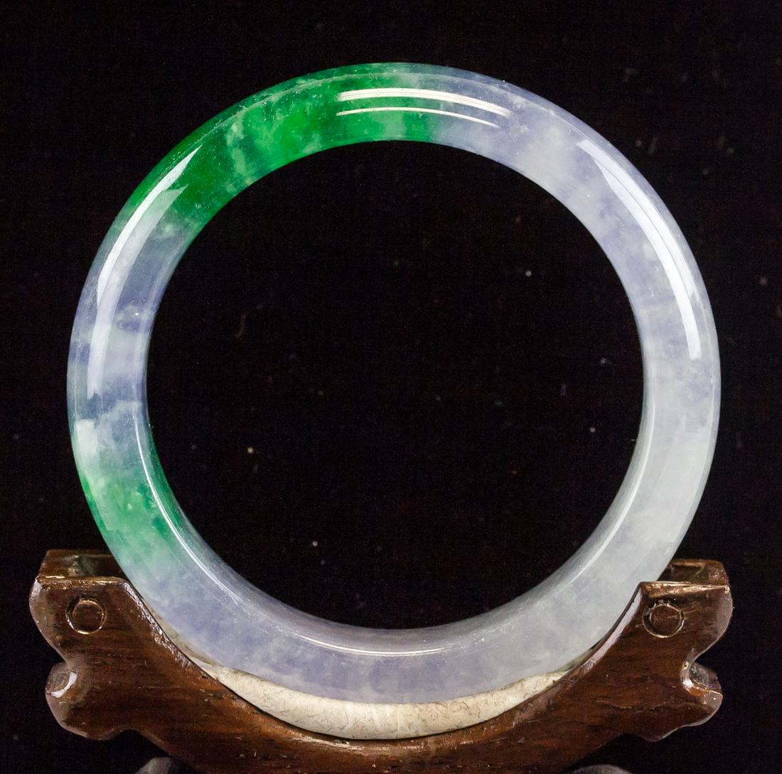 Chinese Fine Lavender Green Jadeite Bangle GIA COA (1 of 5)