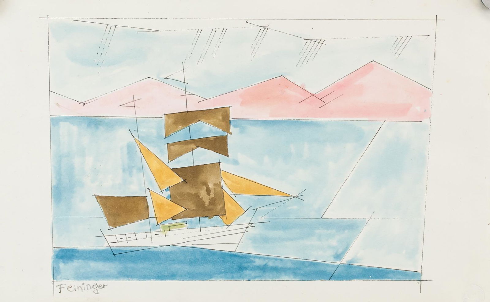 Lyonel Feininger US-German Watercolor and Ink (1 of 9)