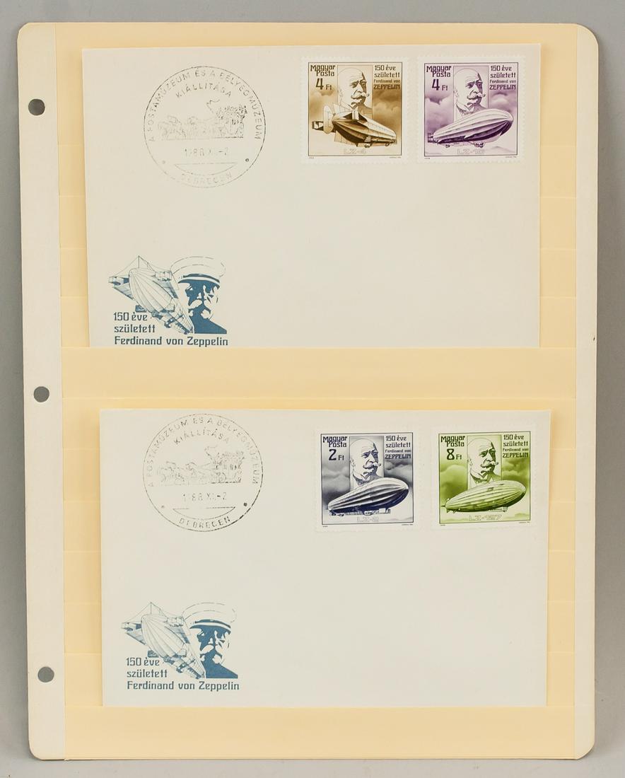 4 Hungarian Zeppelin Stamps w/ Envelope (1 of 6)