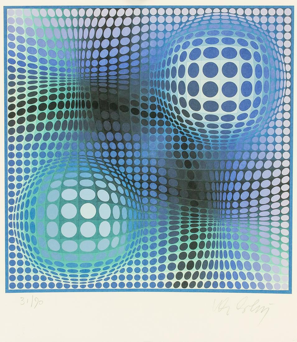 Victor Vasarely French Signed Lithograph 31/90 (1 of 8)