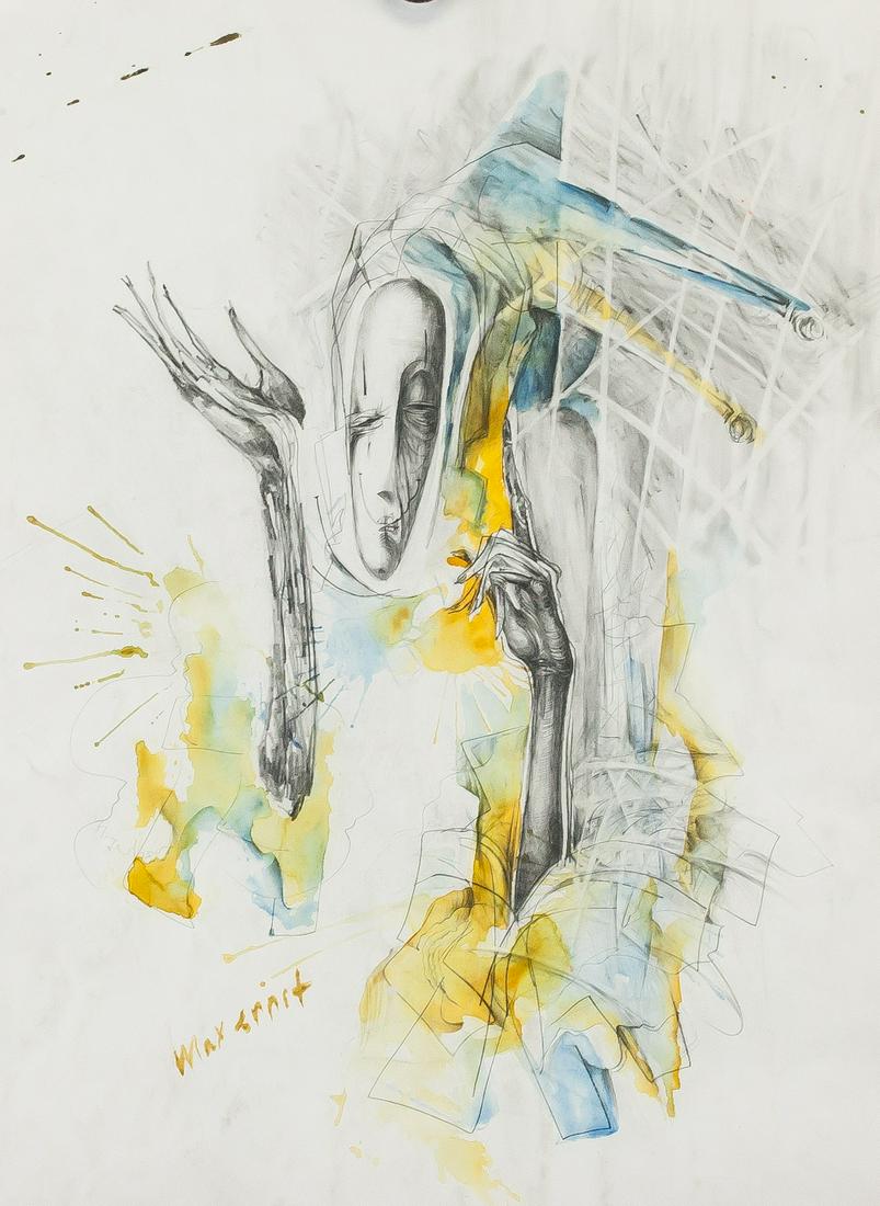 Max Ernst German Modernist Mixed Media on Paper (1 of 5)