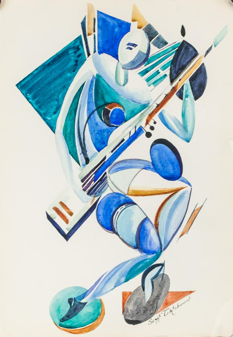 Sergey Chekhonin Russian Watercolor & Pencil 1928 (1 of 9)