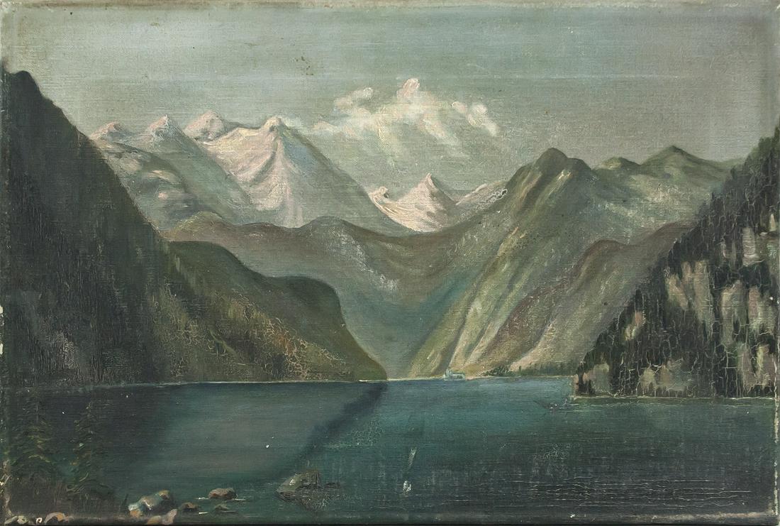 Framed Oil on Canvas Landscape Scene Unsigned (1 of 10)