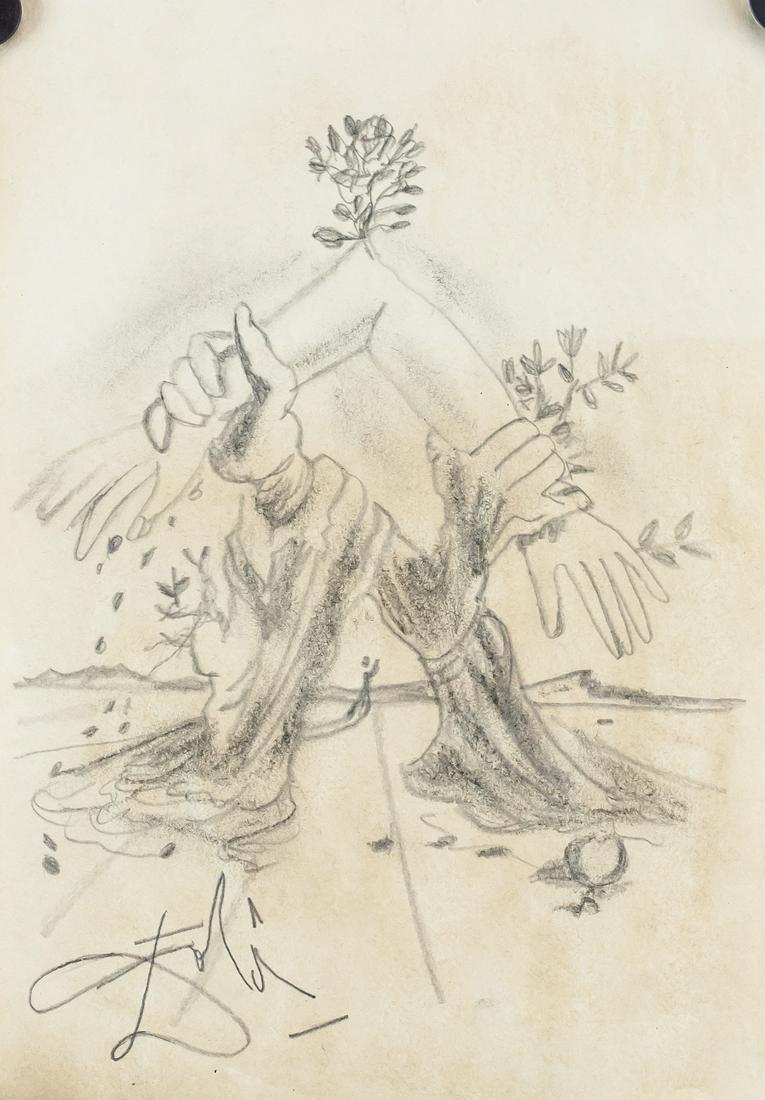 Salvador Dali Spanish Surrealist Graphite on Paper (1 of 6)