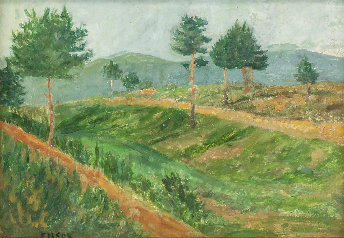 James Ensor Belgian Modernist Oil on Board (1 of 6)