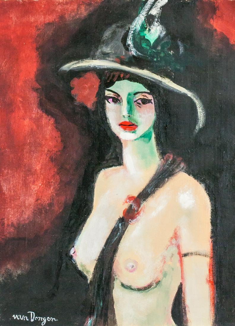 Kees van Dongen Dutch-French Acrylic on Canvas (1 of 5)