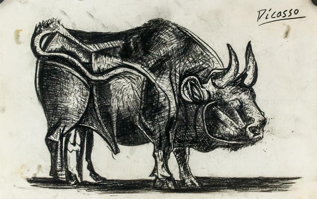 Pablo Picasso Spanish Cubist Charcoal on Paper (1 of 9)