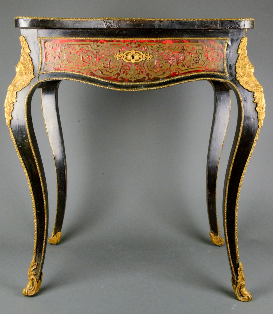 Ornate European Bronze and Boulle Ebonized Table (1 of 7)