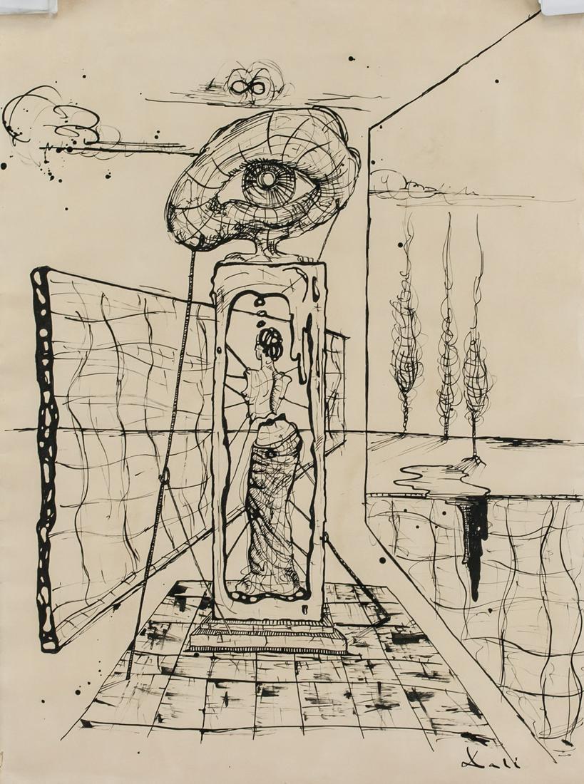 Salvador Dali Spanish Surrealist Ink on Paper (1 of 6)