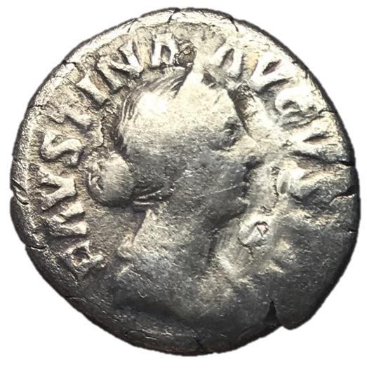 Faustina Jr. 161 - 164 AD Silver Denarius Throne (1 of 2)