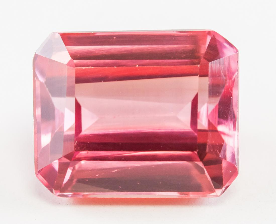 9.80ct Pink Padparadscha Sapphire Emerald Cut GGL (1 of 4)