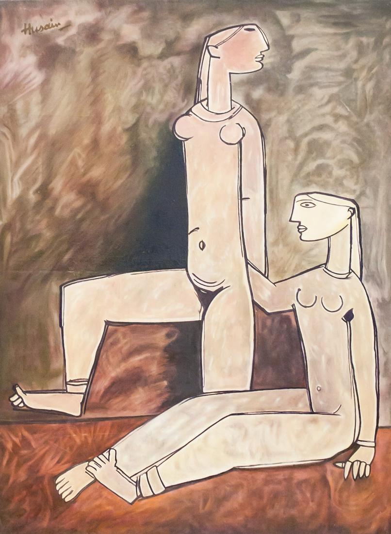 Maqbool Fida Husain Indian Oil on Canvas COA (1 of 10)