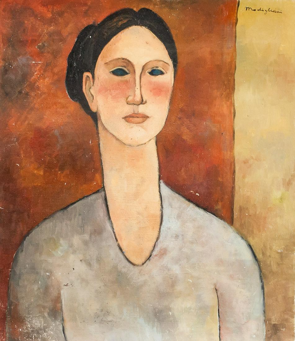 Amedeo Modigliani Italian Modernist Oil on Canvas (1 of 6)