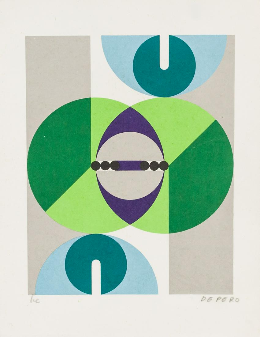 Fortunato Depero Italian Signed Silkscreen/Paper (1 of 6)