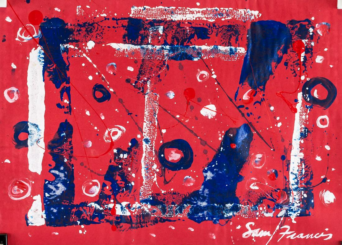 Sam Francis American Abstract Oil on Paper (1 of 6)