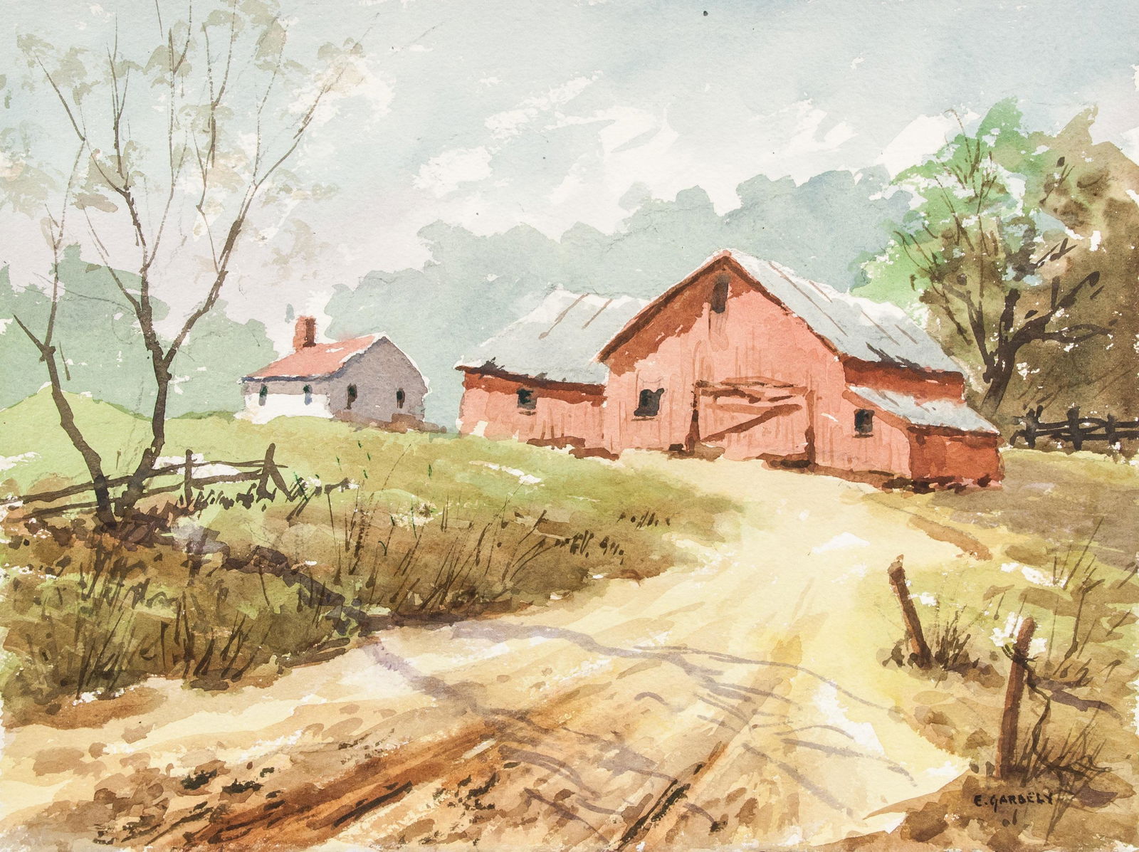 Edward Garbely 1908-1999 US Watercolor Landscape (1 of 5)