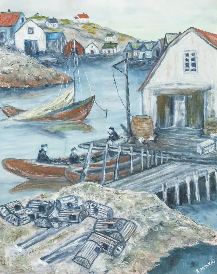 R. McDonald Oil on Board Fishing Boats (1 of 6)