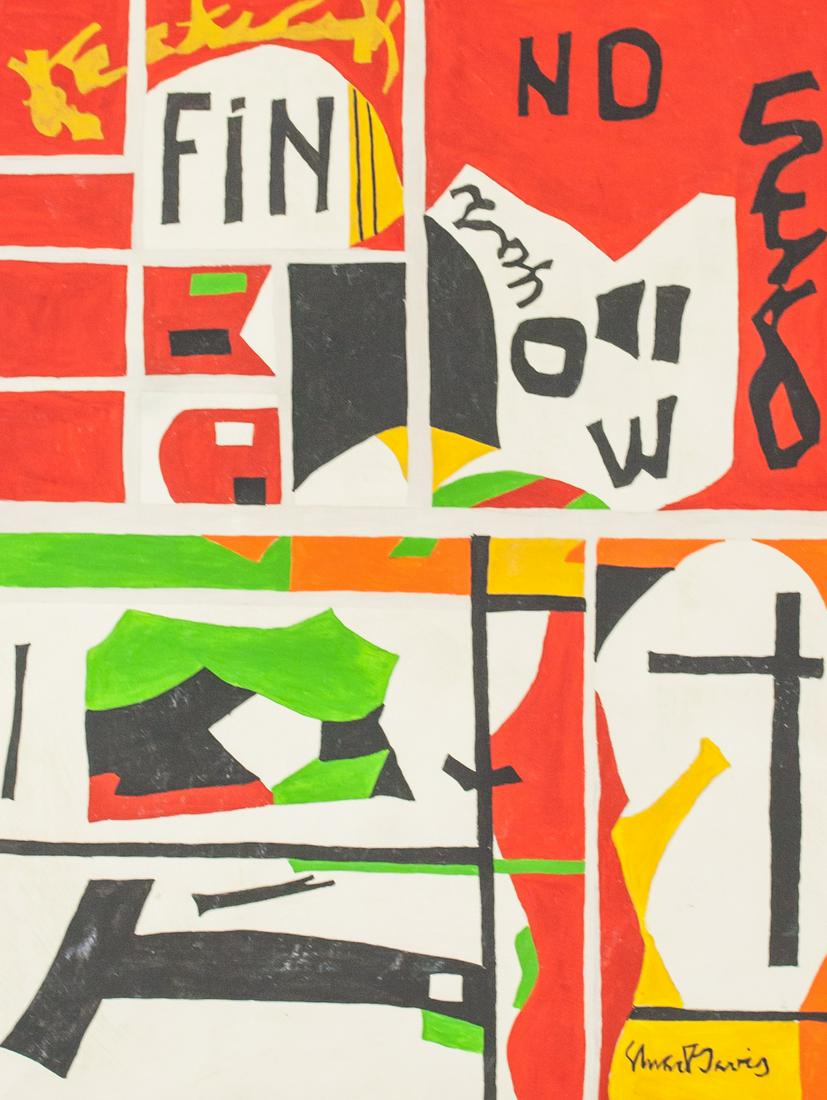 Stuart Davis American Abstract Oil on Canvas: Oil on canvas. Featuring an abstract expressionist composition. Signed Stuart Davis on the lower right corner. Attributed to Stuart Davis (1892-1964, American). 60 x 45 cm (23.5 x 18 inches). Provenan
