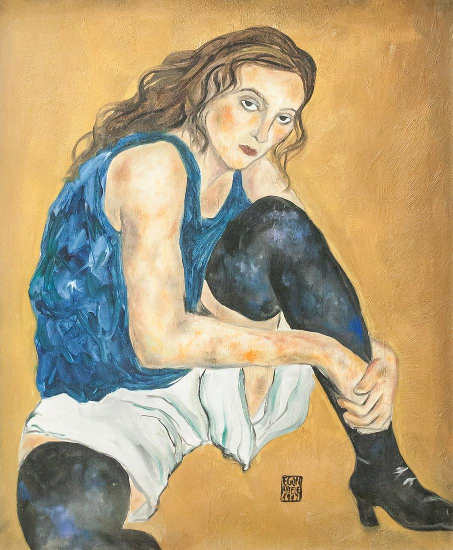 Egon Schiele Austrian Oil on Canvas SERGE SABARSKY (1 of 8)