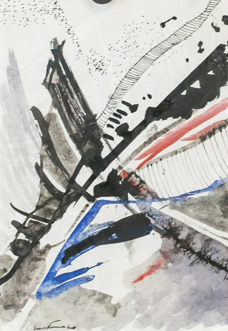 Giuseppe Santomaso Italian Watercolor on Paper (1 of 5)