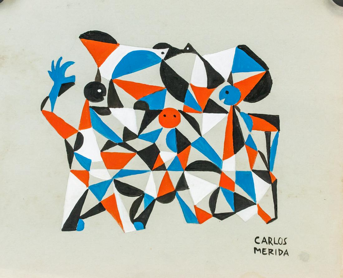 Carlos Merida Guatemalan Oil on Paper (1 of 6)
