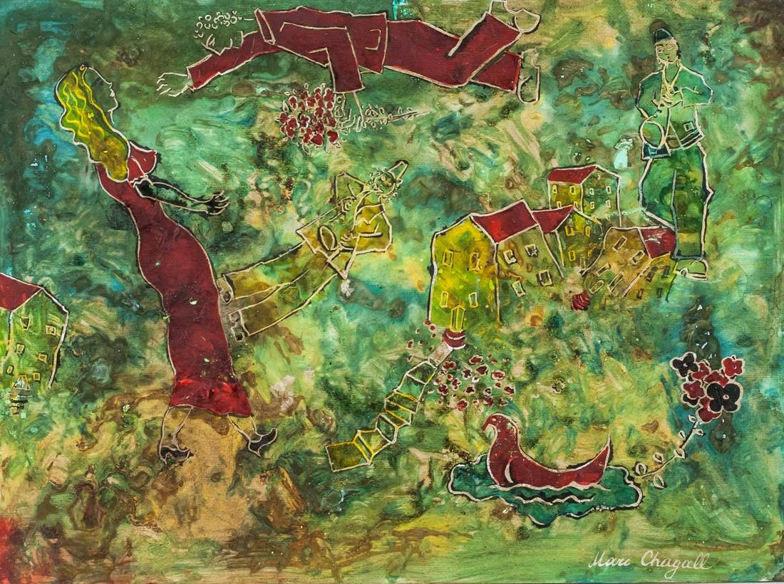 Marc Chagall Russian-French Surrealist Oil Canvas (1 of 6)
