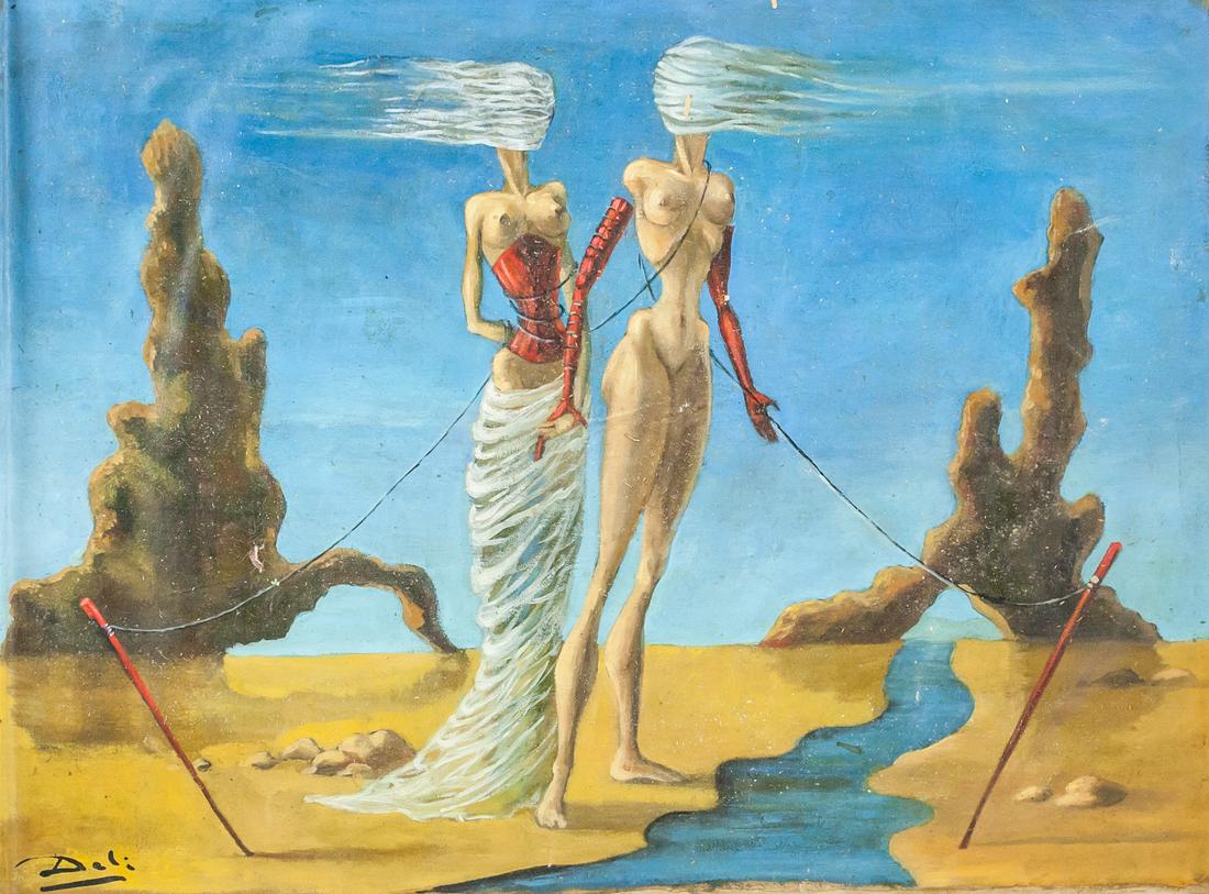 Salvador Dali Spanish Surrealist Oil on Canvas (1 of 9)