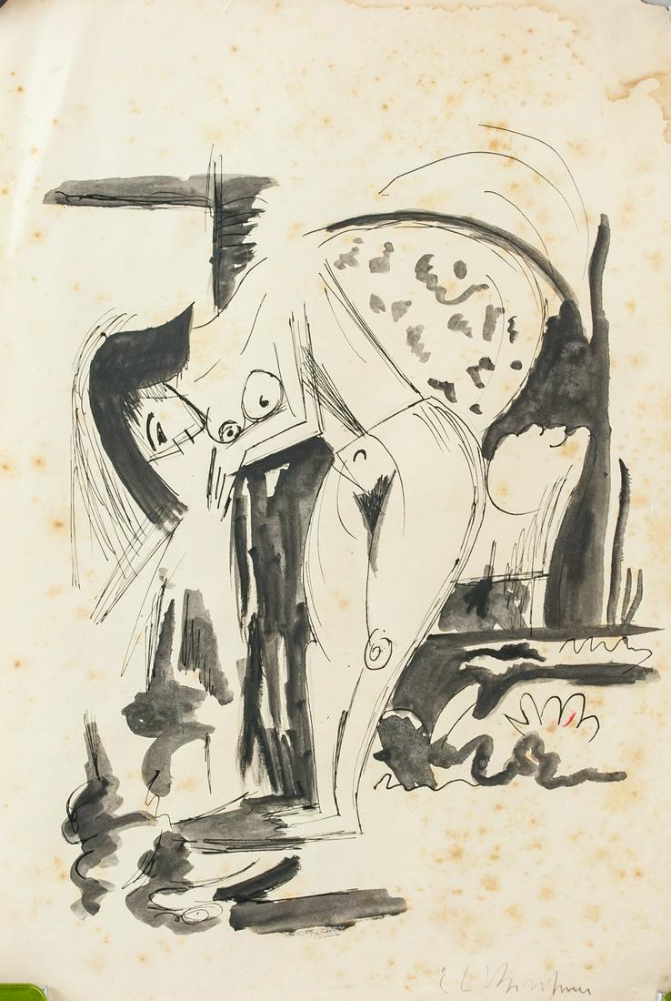 Ernst Ludwig Kirchner German Watercolor Ink/Paper (1 of 7)