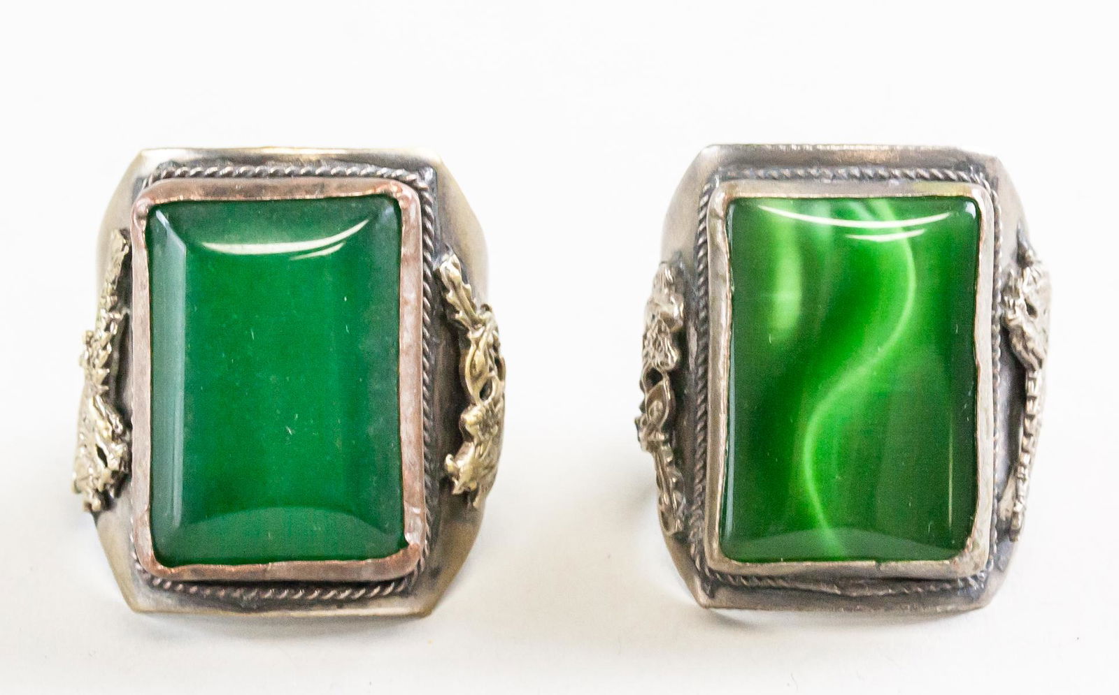 Chinese Green Stone Ring Pair (1 of 7)