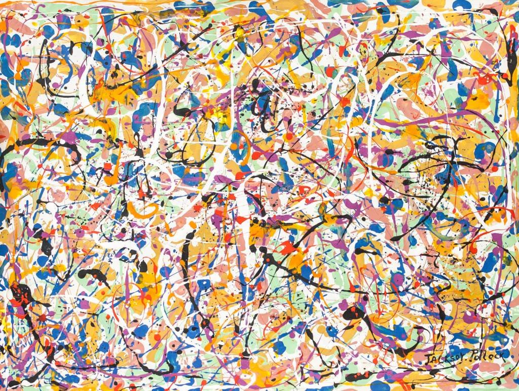 American Oil on Canvas Signed Jackson Pollock (1 of 6)