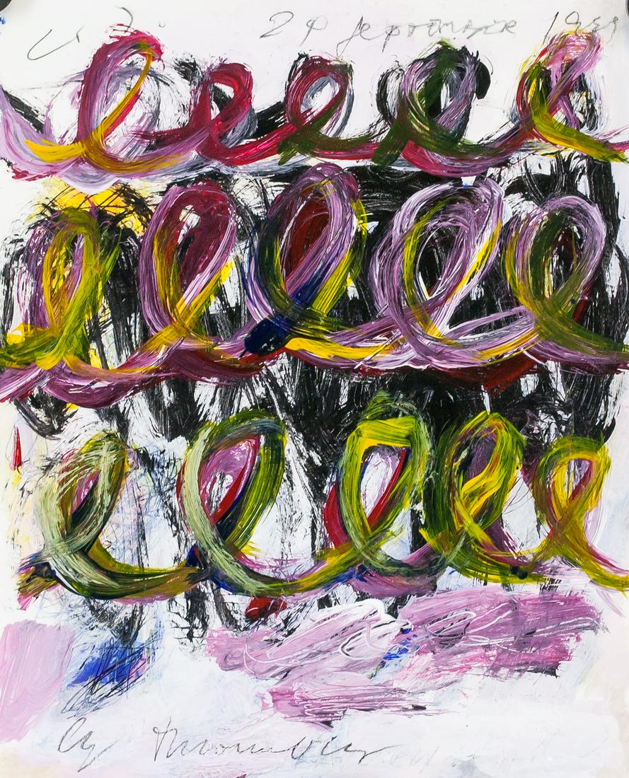 Cy Twombly American Abstract Mixed Media on Paper (1 of 6)