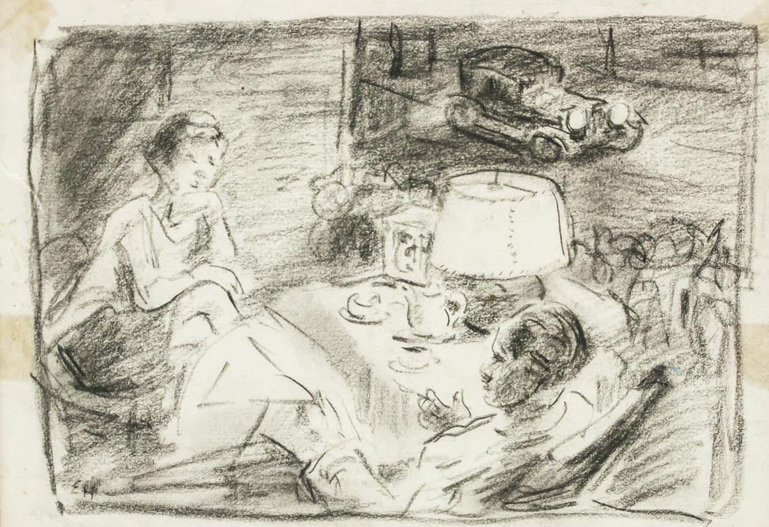 Edward Hopper American Charcoal Study Letter of Attrib. (1 of 8)
