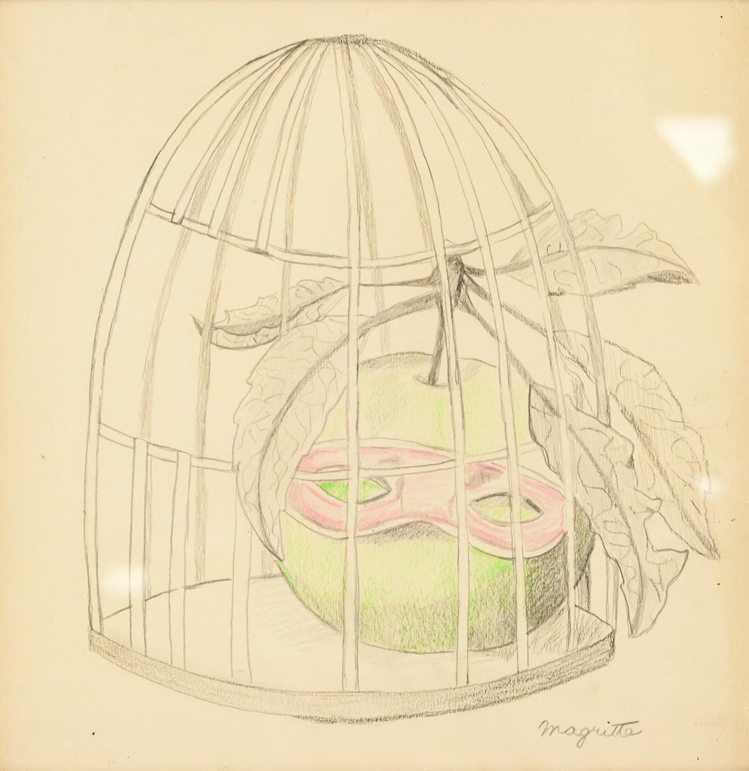 Rene Magritte Belgian Surrealist Graphite 1961 (1 of 6)