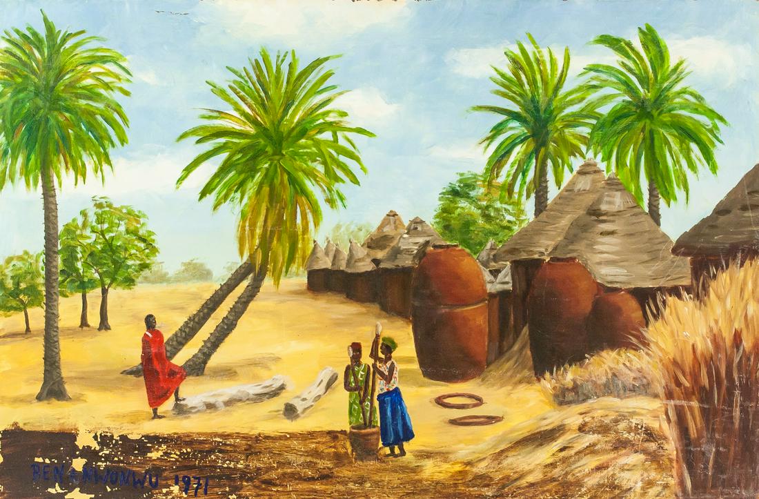 Ben Enwonwu British Modernist Oil on Board (1 of 9)