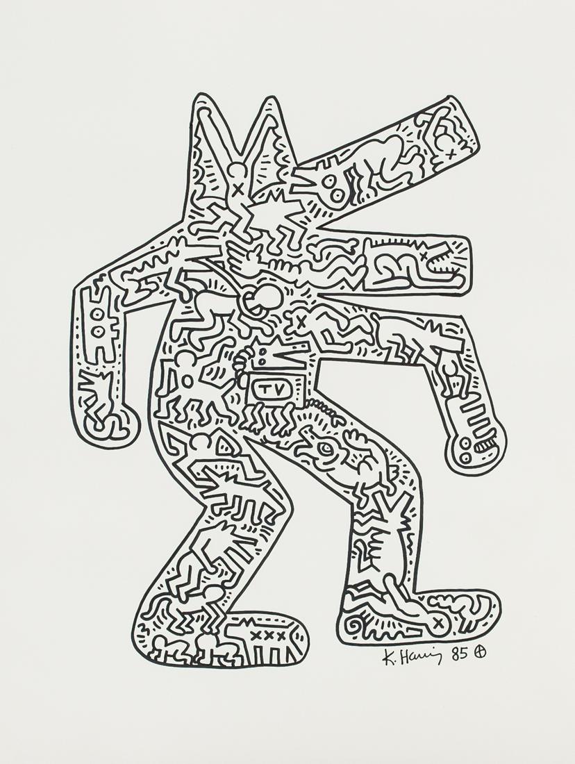 Keith Haring US Dog Mosaic Ink on Paper '85 (1 of 5)