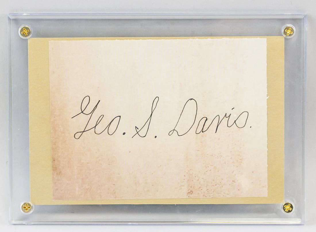George Davis 1870-1940 American Autograph Card (1 of 3)