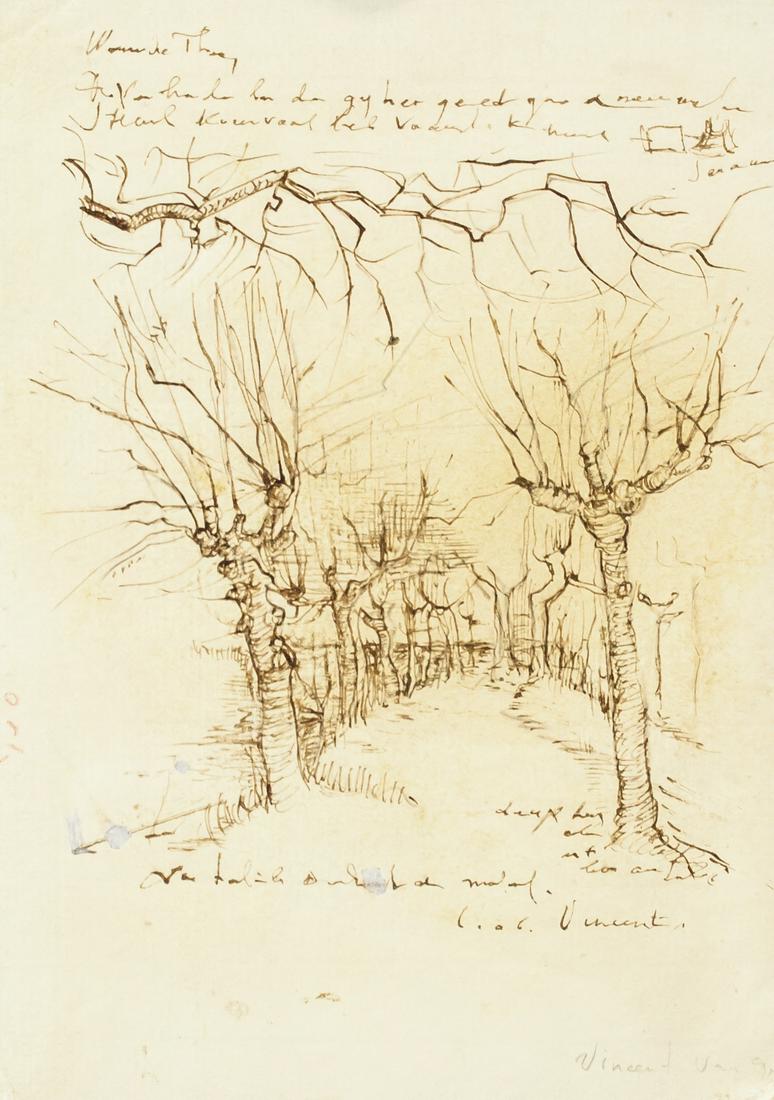 Vincent Van Gogh Dutch Ink on Paper Sketch (1 of 7)