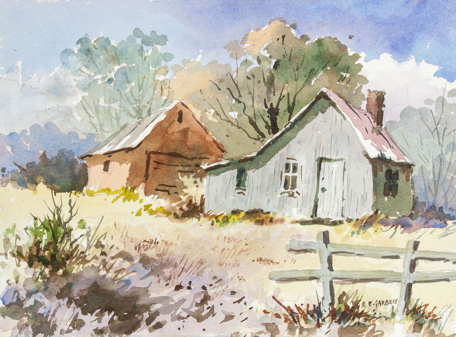 Edward Garbely 1908-1999 US Watercolor Landscape (1 of 5)