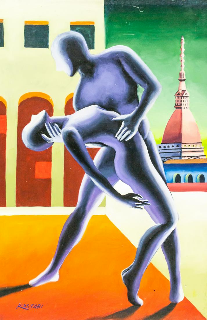 Mark Kostabi American Modernist Oil on Canvas (1 of 6)