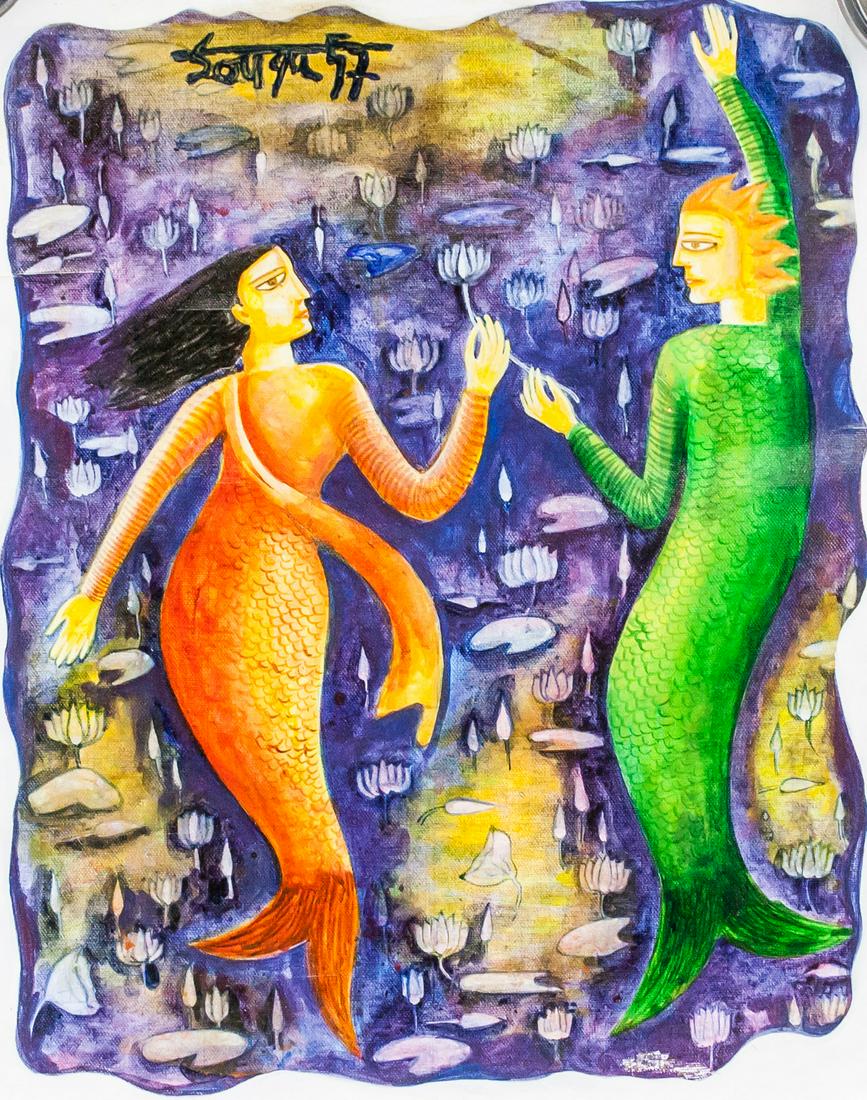 Francis Newton Souza Indian Oil on Canvas (1 of 8)